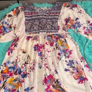 Umgee Dress with Colorful Floral Patterns